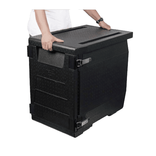 Conteneur isotherme Distrifresh 600x400 146L ouverture frontale superposé porte côtée