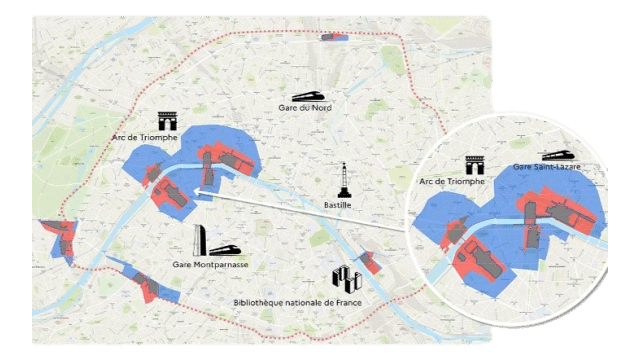 map of Paris with all the restrictions regarding the Olympic and Paralympic Games